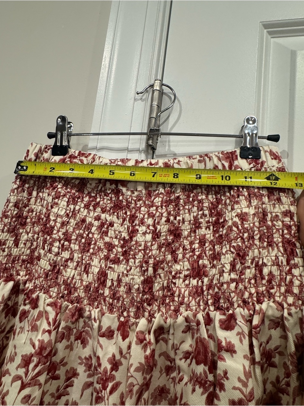 Tuckernuck Floral Smocked Midi Skirt Smoked Rose Ivory Size Small NWT - Picture 7 of 7